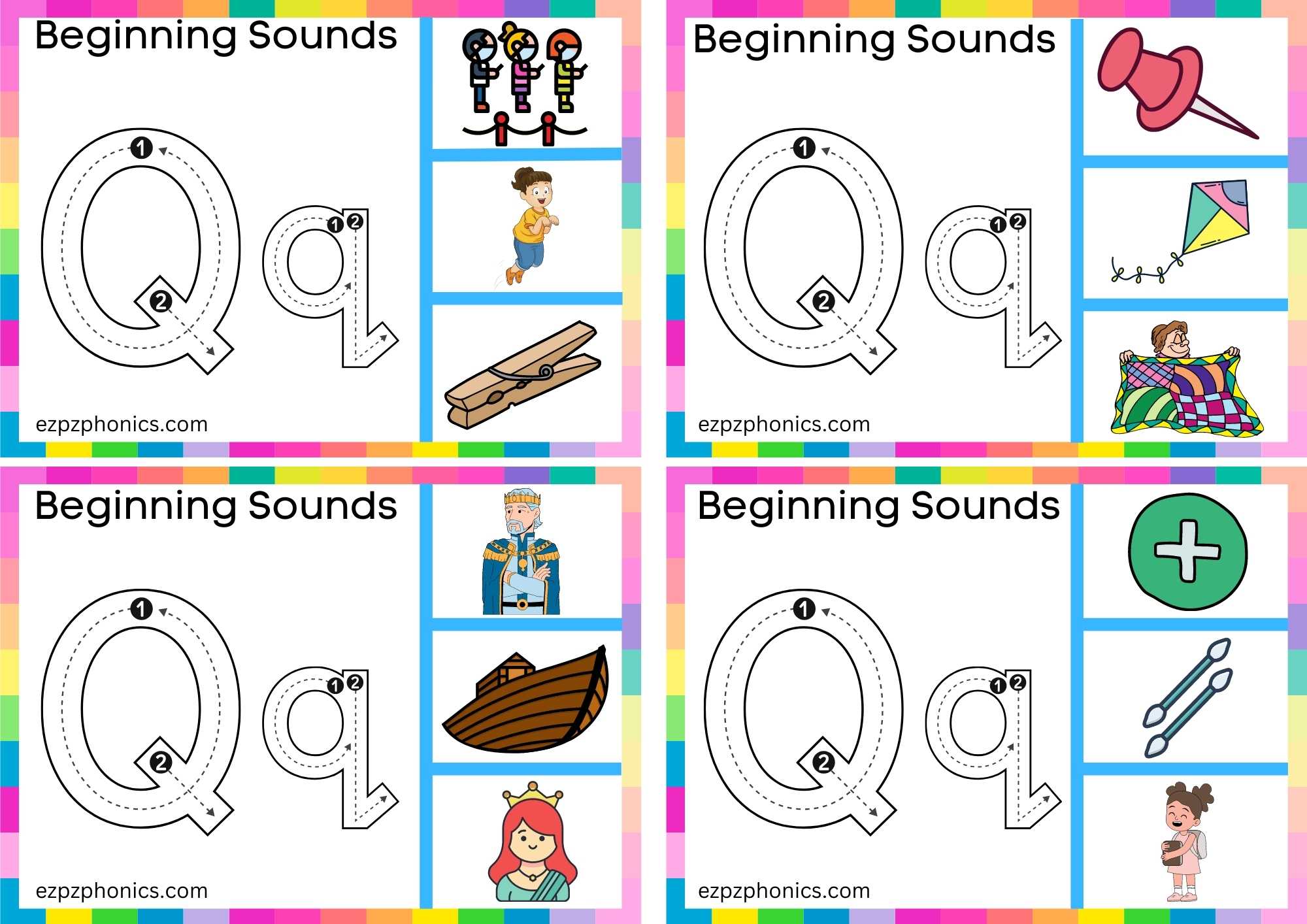 Trace The Letter Q And Clip The Image Set 1